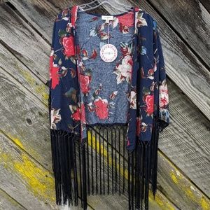 Umgee Floral Boho Fringe Kimono